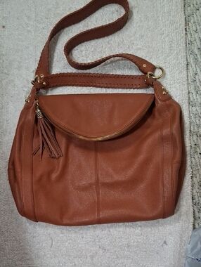 Onna Ehrlich Rachel Cognac Leather Tassel Shoulder Bag